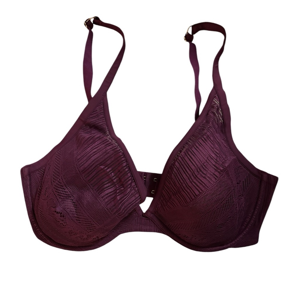 Thirdlove Plum Everyday Lace Plunge Bra 36E